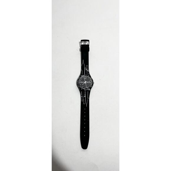 Swatch EUC Unisex Lines in the Sky NYC GZ209 Watch 34 mm Needs Battery